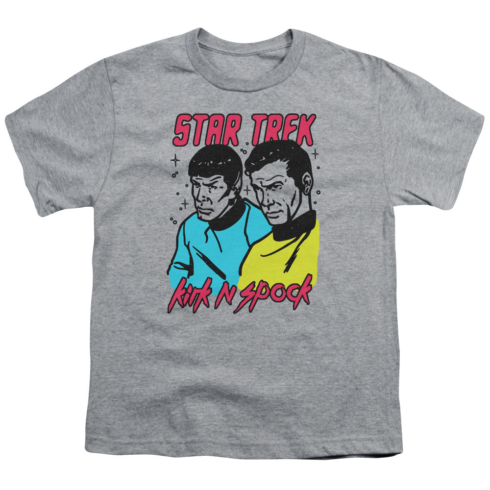 STAR TREK/KIRK N SPOCK - S/S YOUTH 18/1 - ATHLETIC HEATHER