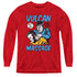 STAR TREK/MASSAGE - YOUTH LONG SLEEVE TEE - RED
