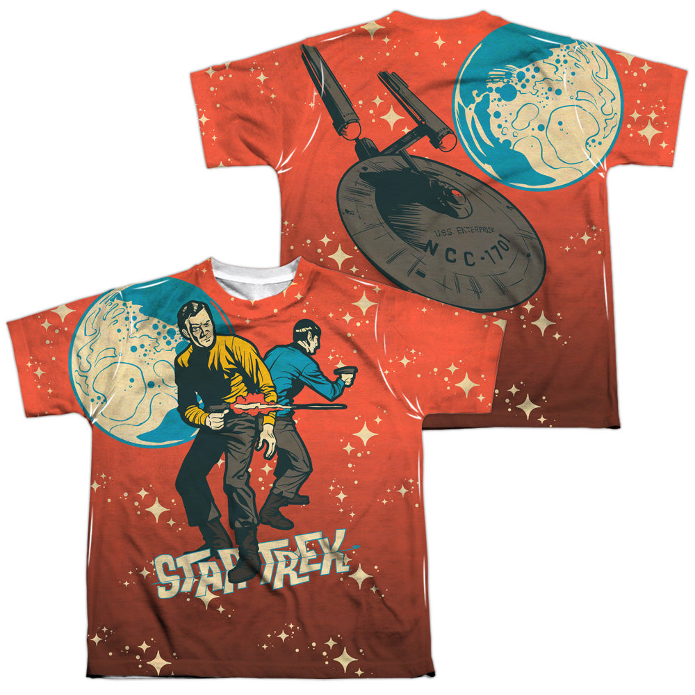 STAR TREK/TEAMWORK (FRONT/BACK PRINT) - S/S YOUTH POLY CREW - MULTI