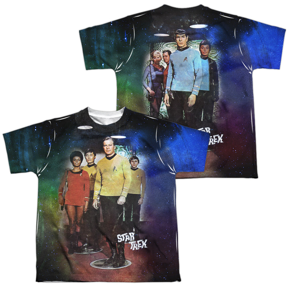 STAR TREK/TRANSPORT (FRONT/BACK PRINT) - S/S YOUTH POLY CREW - MULTI