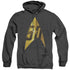 STAR TREK/50TH ANNIVERSARY DELTA - ADULT HEATHER HOODIE - BLACK