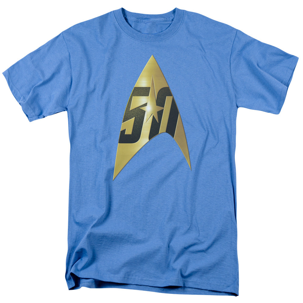 STAR TREK/50TH ANNIVERSARY DELTA - S/S ADULT 18/1 - CAROLINA BLUE