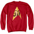 STAR TREK/50TH ANNIVERSARY DELTA - ADULT CREWNECK SWEATSHIRT - RED