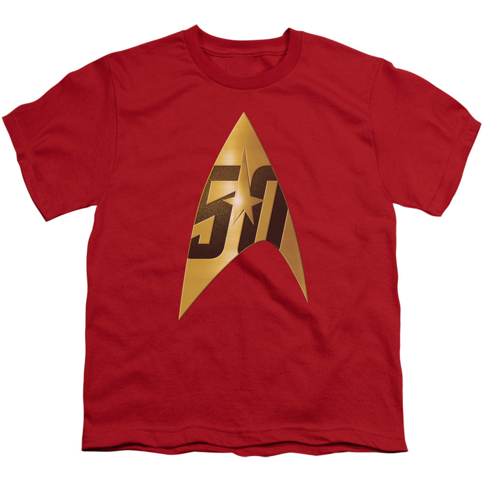 STAR TREK/50TH ANNIVERSARY DELTA - S/S YOUTH 18/1 - RED