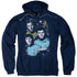 STAR TREK/ALL STAR CREW - ADULT PULLOVER HOODIE - NAVY