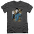 STAR TREK/SPACE PROSPER - S/S ADULT V-NECK 30/1 - CHARCOAL