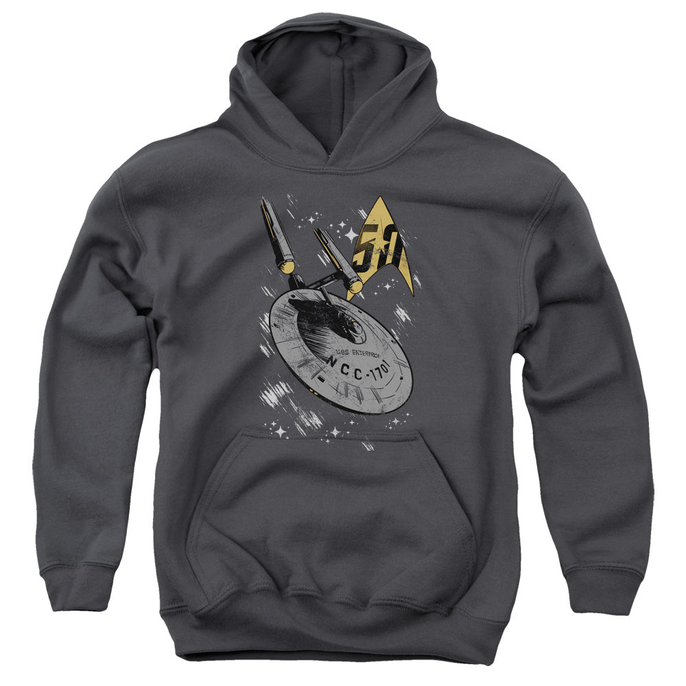 STAR TREK/ENTERPRISE DASH - YOUTH PULLOVER HOODIE - CHARCOAL