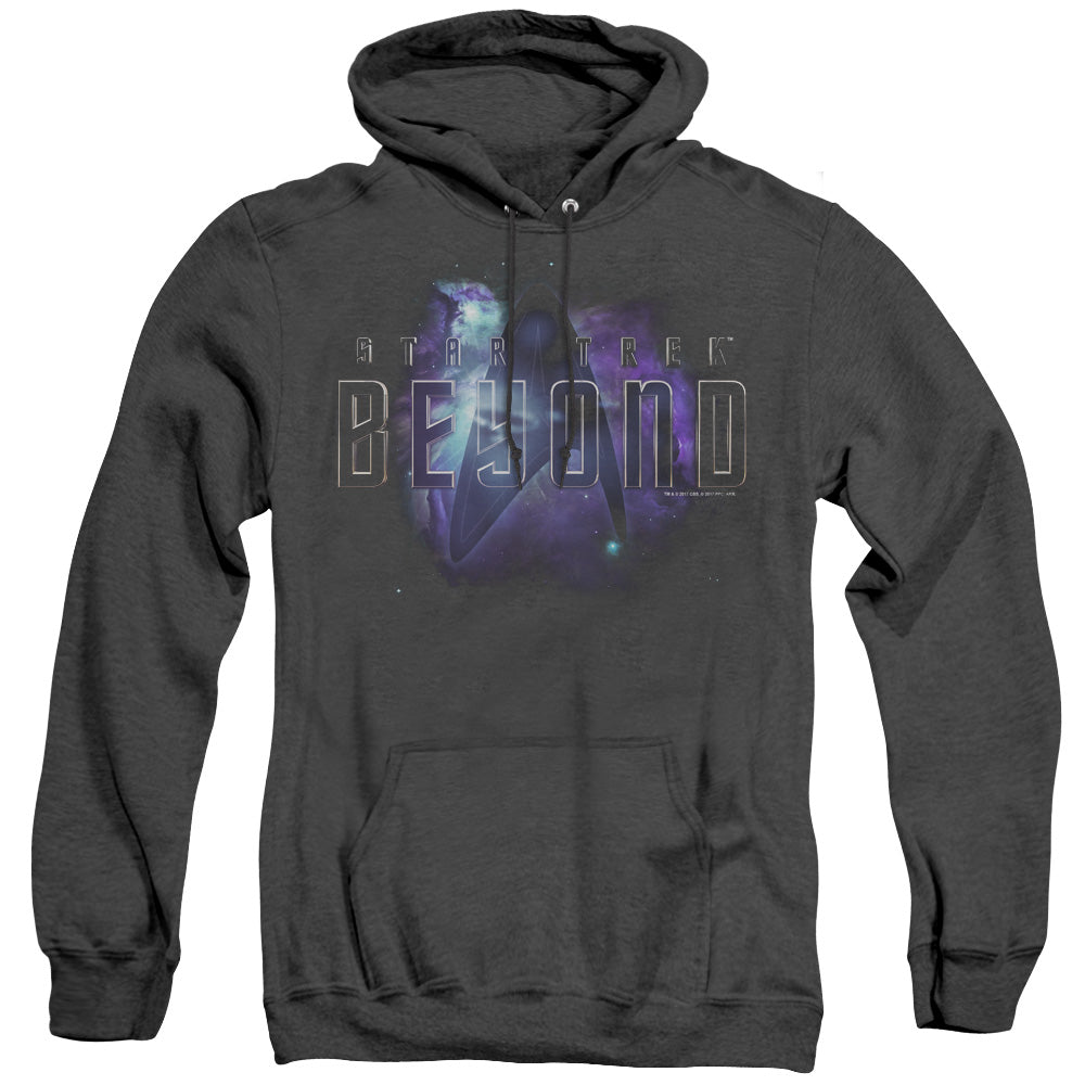 STAR TREK BEYOND/GALAXY BEYOND - ADULT HEATHER HOODIE - BLACK