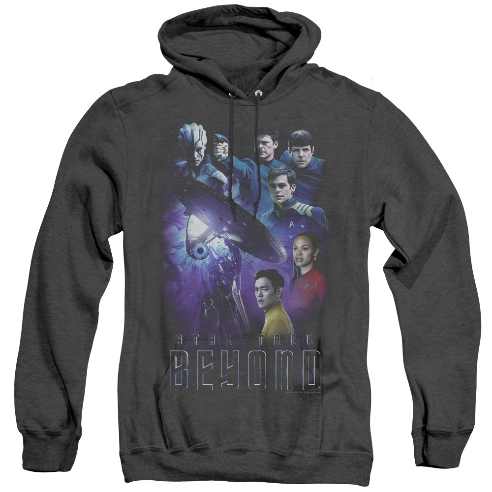 STAR TREK BEYOND/BEYOND CAST - ADULT HEATHER HOODIE - BLACK