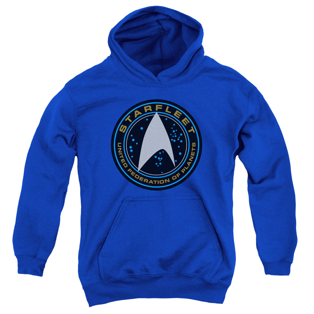 STAR TREK BEYOND/STARFLEET PATCH - YOUTH PULLOVER HOODIE - ROYAL BLUE