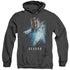 STAR TREK BEYOND/KIRK POSTER - ADULT HEATHER HOODIE - BLACK