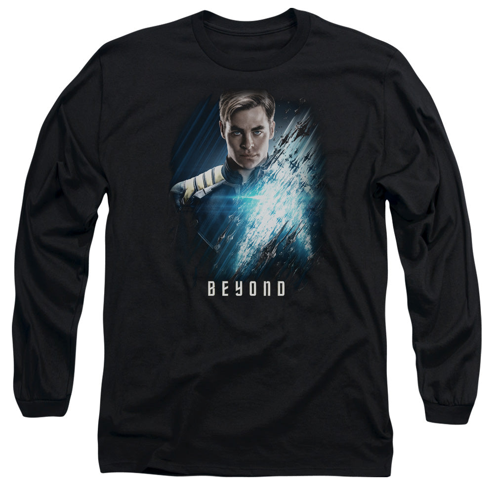 STAR TREK BEYOND/KIRK POSTER -  L/S ADULT 18/1  - BLACK