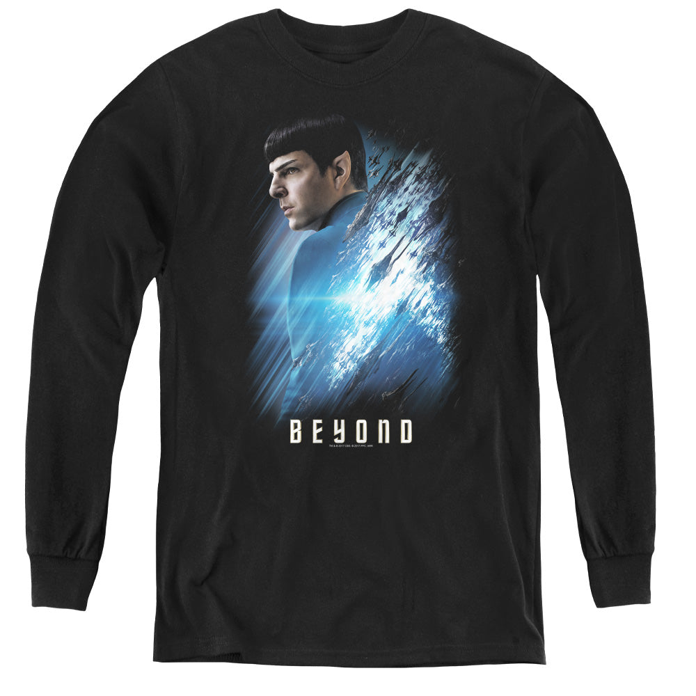 STAR TREK BEYOND/SPOCK POSTER - YOUTH LONG SLEEVE TEE - BLACK