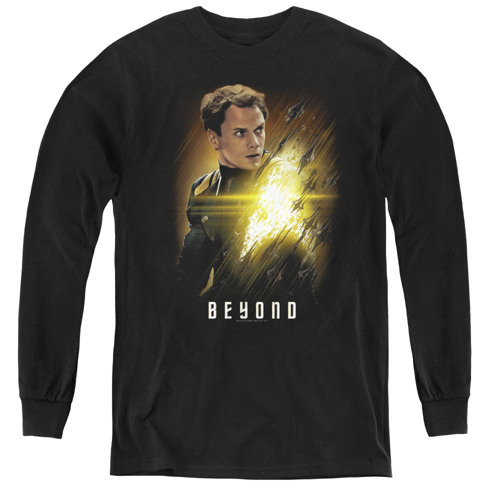 STAR TREK BEYOND/CHEKOV POSTER - YOUTH LONG SLEEVE TEE - BLACK