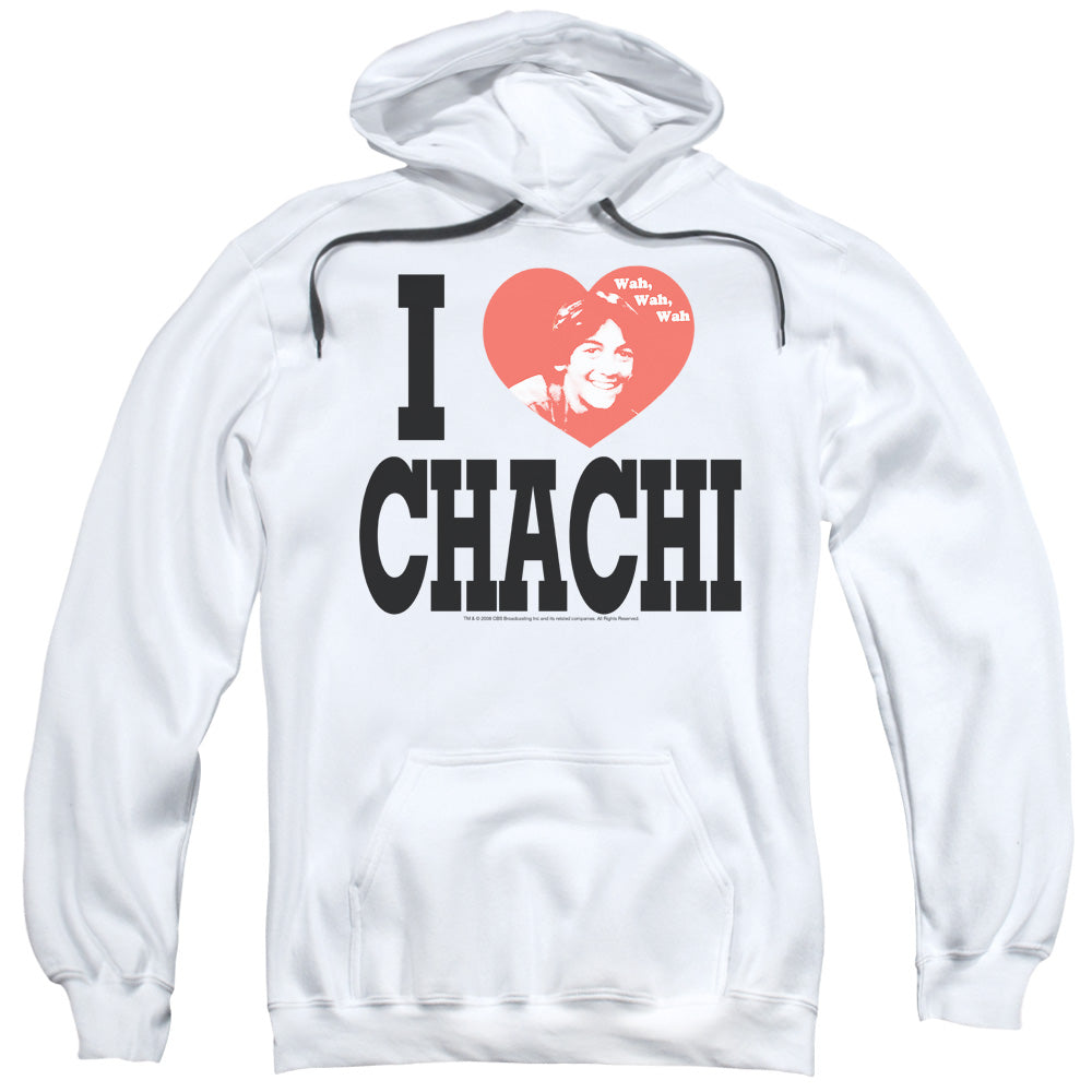 HAPPY DAYS/I HEART CHACHI - ADULT PULLOVER HOODIE - WHITE