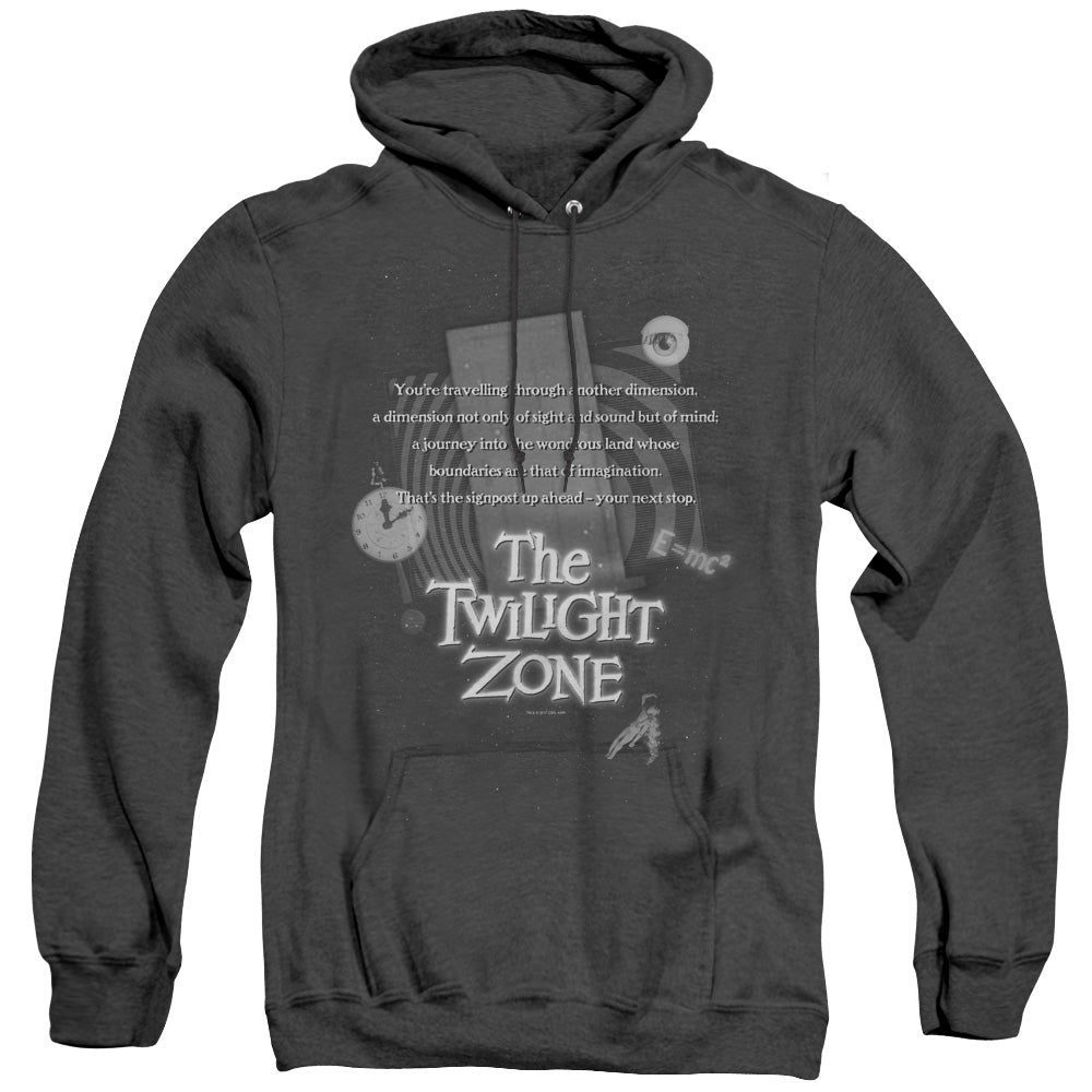 TWILIGHT ZONE/MONOLOGUE - ADULT HEATHER HOODIE - BLACK