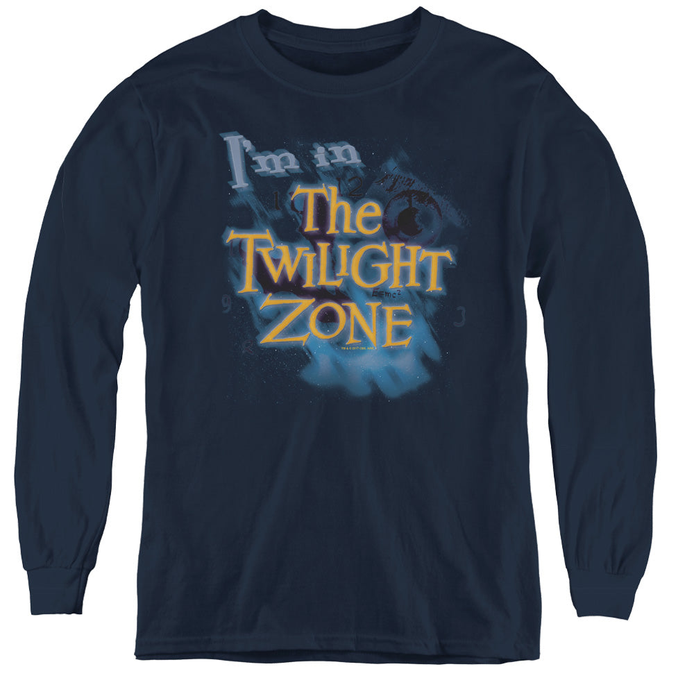 TWILIGHT ZONE/IM IN THE TWILIGHT ZONE - YOUTH LONG SLEEVE TEE - NAVY
