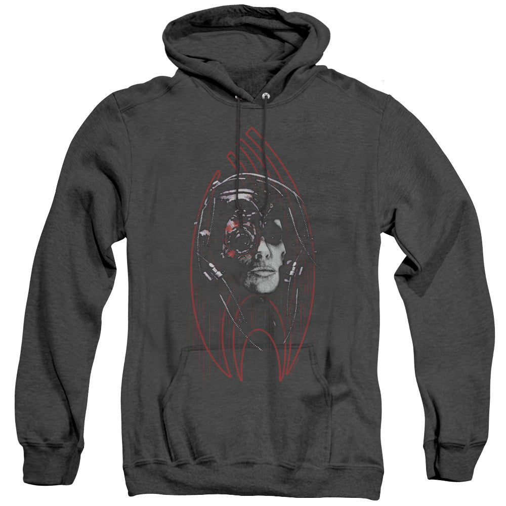 STAR TREK/BORG CONSTRUCT - ADULT HEATHER HOODIE - BLACK