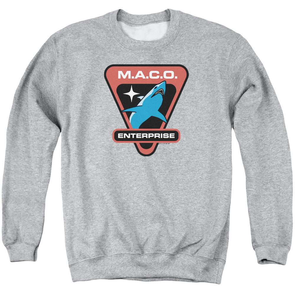 STAR TREK/MACO PATCH - ADULT CREWNECK SWEATSHIRT - ATHLETIC HEATHER