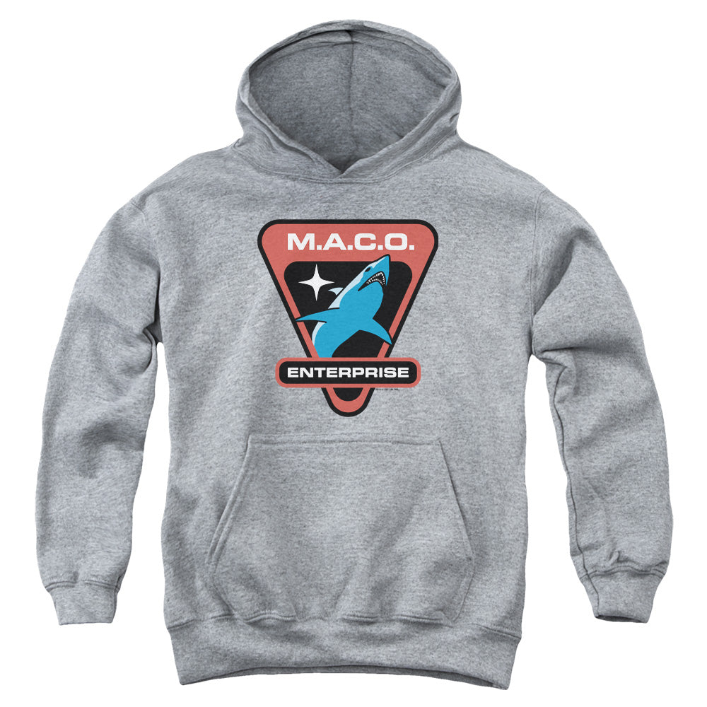 STAR TREK/MACO PATCH - YOUTH PULLOVER HOODIE - ATHLETIC HEATHER