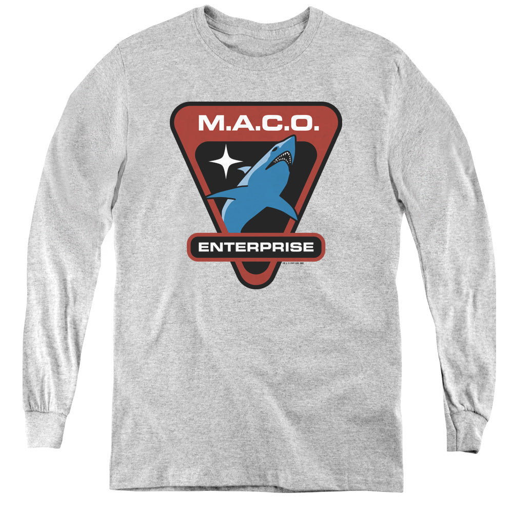 STAR TREK/MACO PATCH - YOUTH LONG SLEEVE TEE - ATHLETIC HEATHER