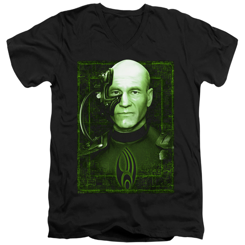 STAR TREK/LOCUTUS OF BORG - S/S ADULT V-NECK 30/1 - BLACK