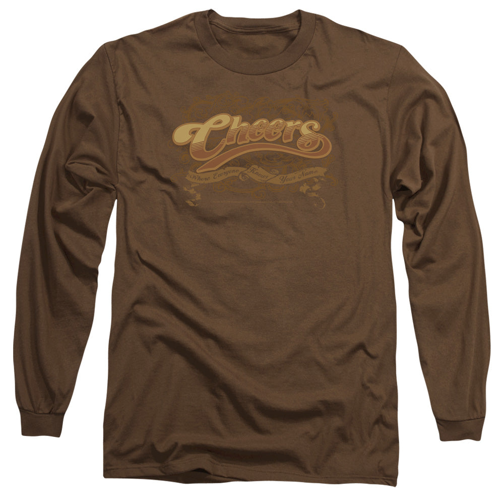 CHEERS/SCROLLED LOGO - L/S ADULT 18/1 - COFFEE