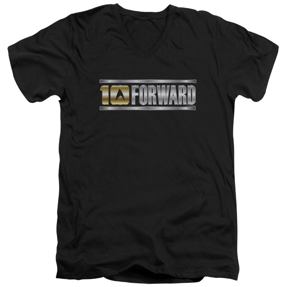 STAR TREK/TEN FORWARD - S/S ADULT V-NECK 30/1 - BLACK