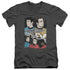 STAR TREK/ILLUSTRATED CREW - S/S ADULT V-NECK 30/1 - CHARCOAL