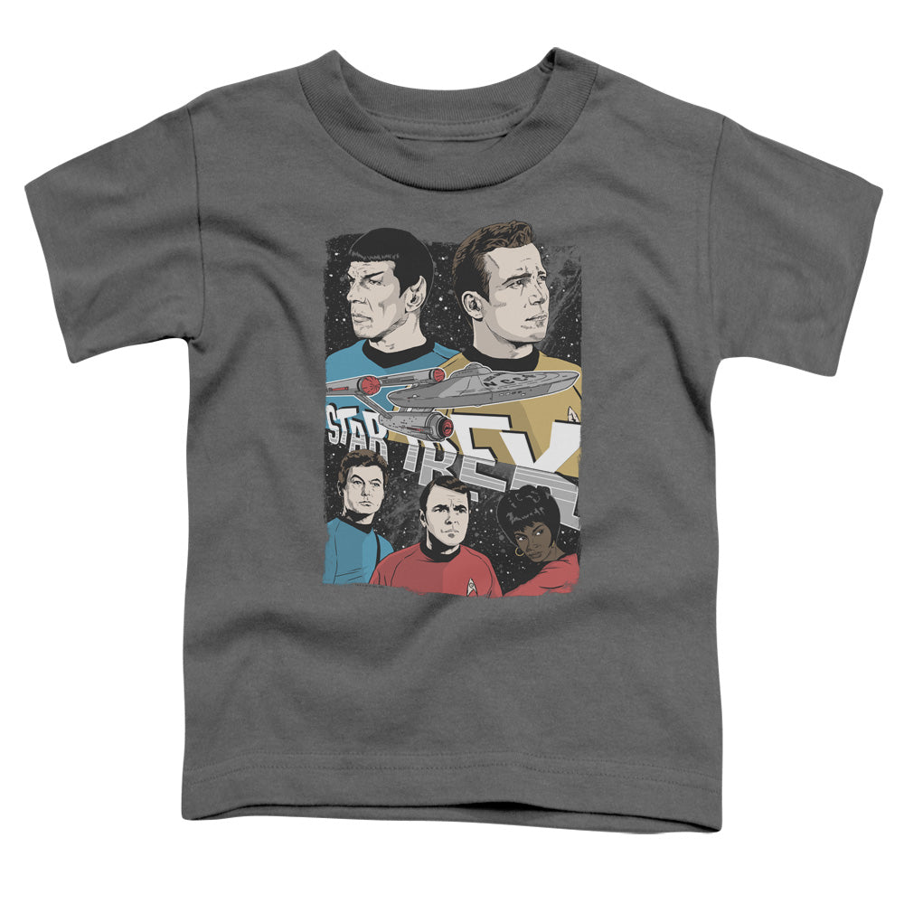 STAR TREK/ILLUSTRATED CREW - S/S TODDLER TEE - CHARCOAL