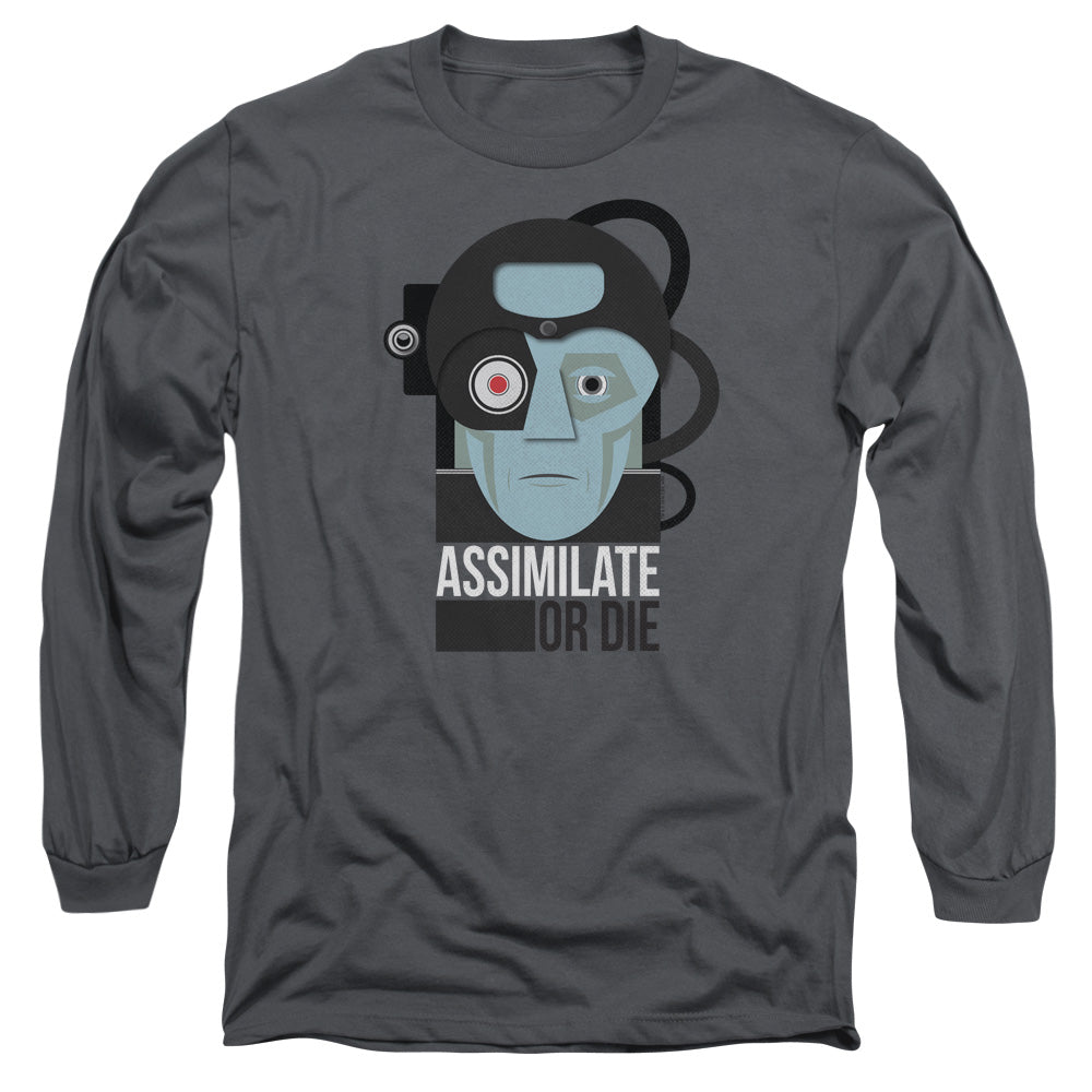 STAR TREK/ASSISMILATE OR DIE -  L/S ADULT 18/1  - CHARCOAL