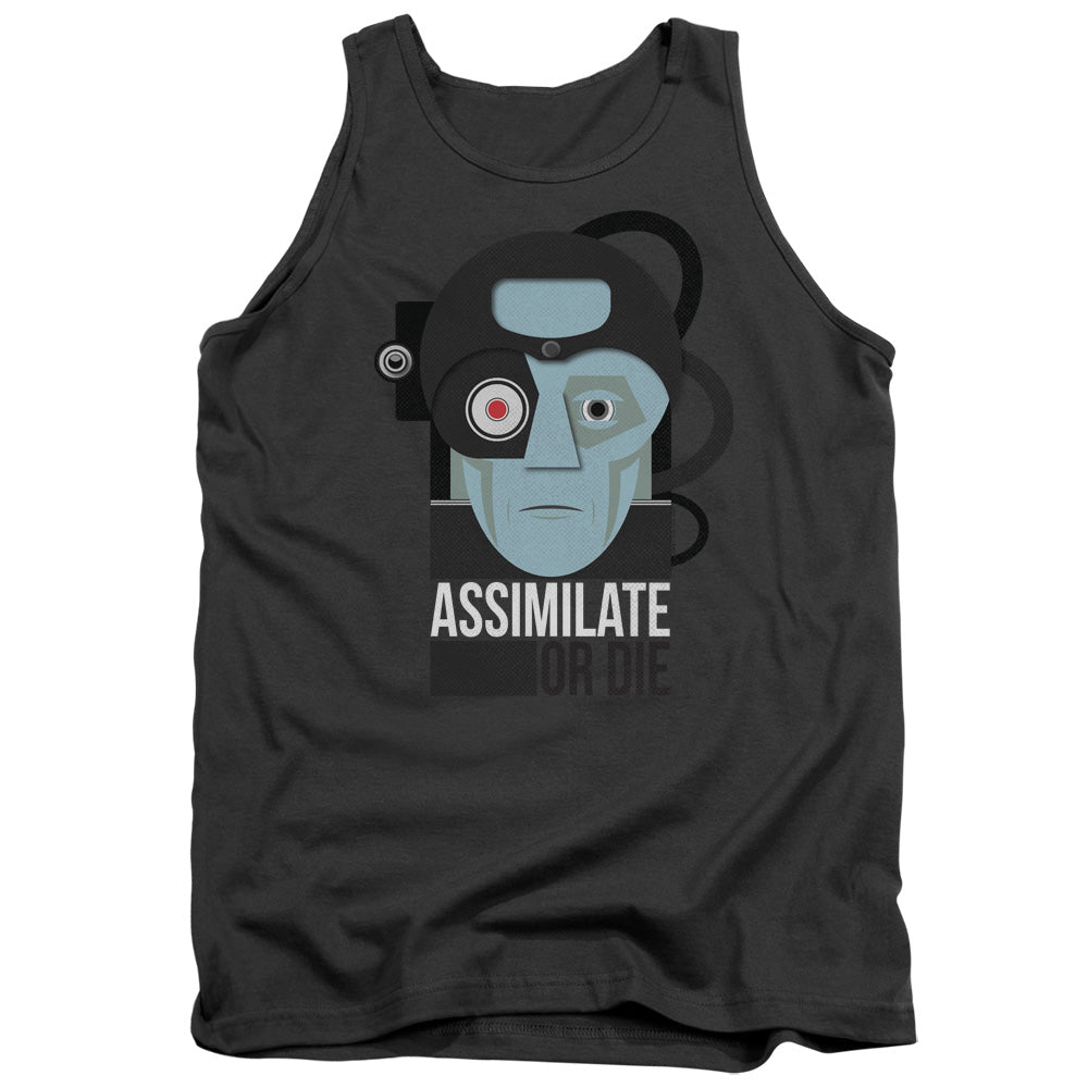 STAR TREK/ASSISMILATE OR DIE - ADULT TANK - CHARCOAL