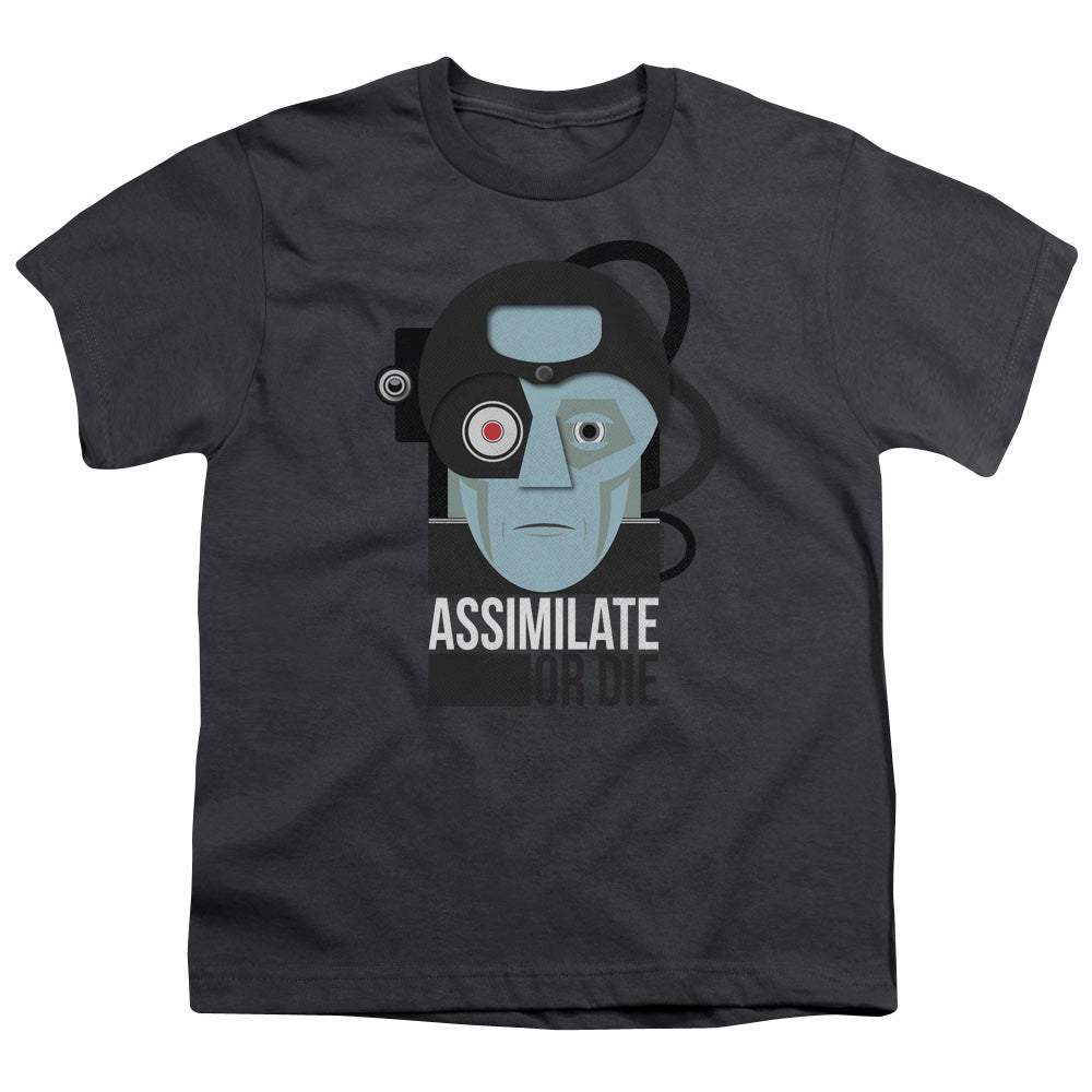 STAR TREK/ASSISMILATE OR DIE - S/S YOUTH 18/1 - CHARCOAL