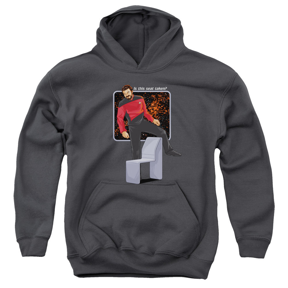 STAR TREK/IS THIS SEAT TAKEN - YOUTH PULLOVER HOODIE - CHARCOAL