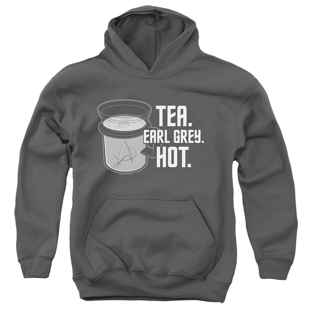 STAR TREK/EARL GREY - YOUTH PULLOVER HOODIE - CHARCOAL