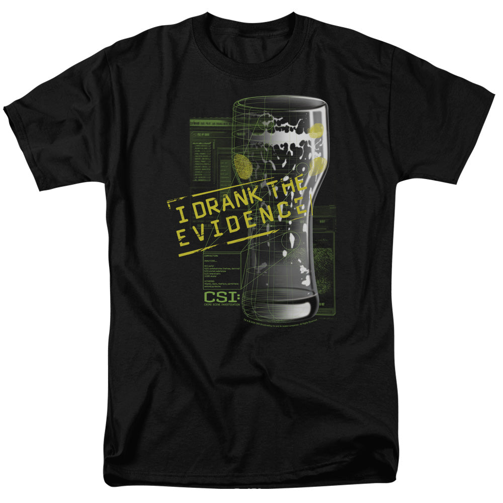 CSI/I DRANK THE EVIDENCE - S/S ADULT 18/1 - BLACK