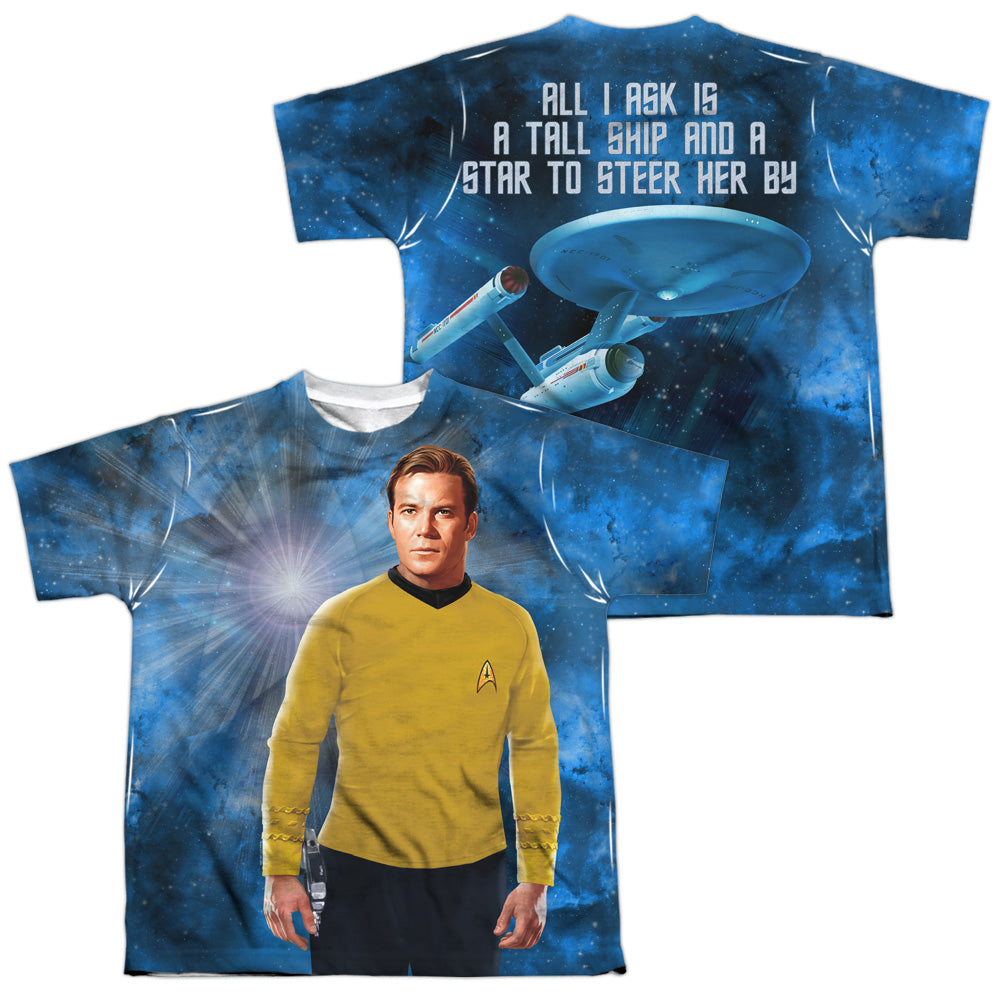 STAR TREK/SHIP FOR MY CAPTAIN (FRONT/BACK PRINT) - S/S YOUTH POLY CREW - MULTI