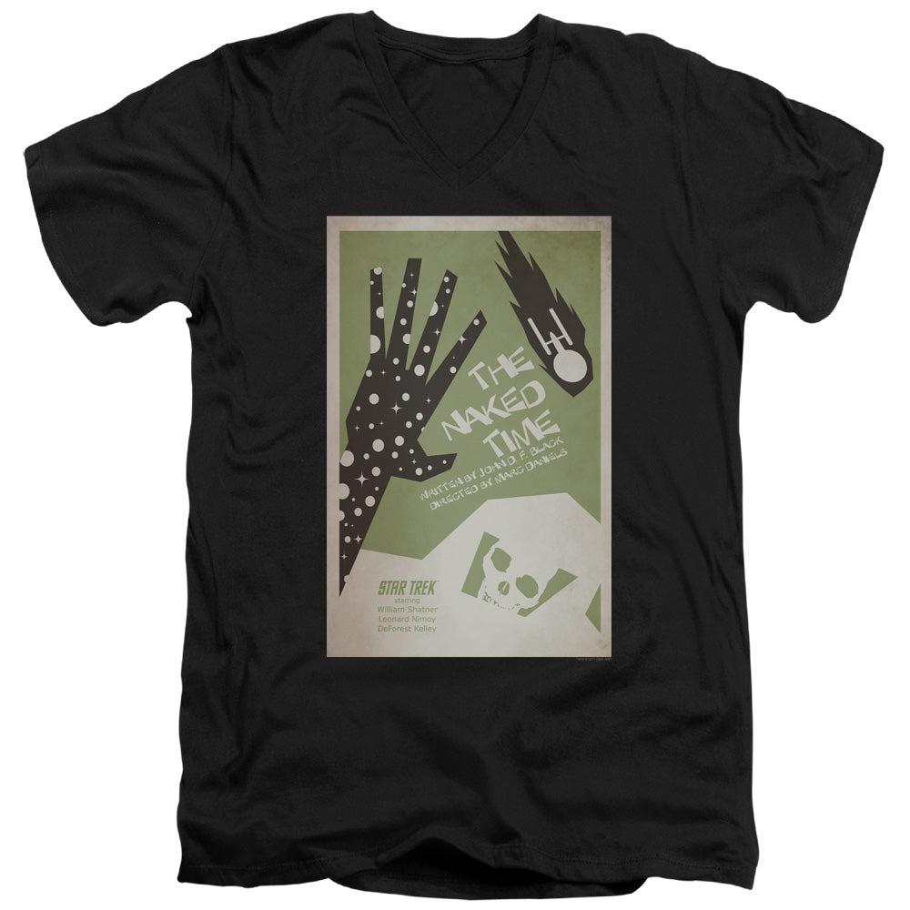 STAR TREK/TOS EPISODE 4 - S/S ADULT V-NECK 30/1 - BLACK