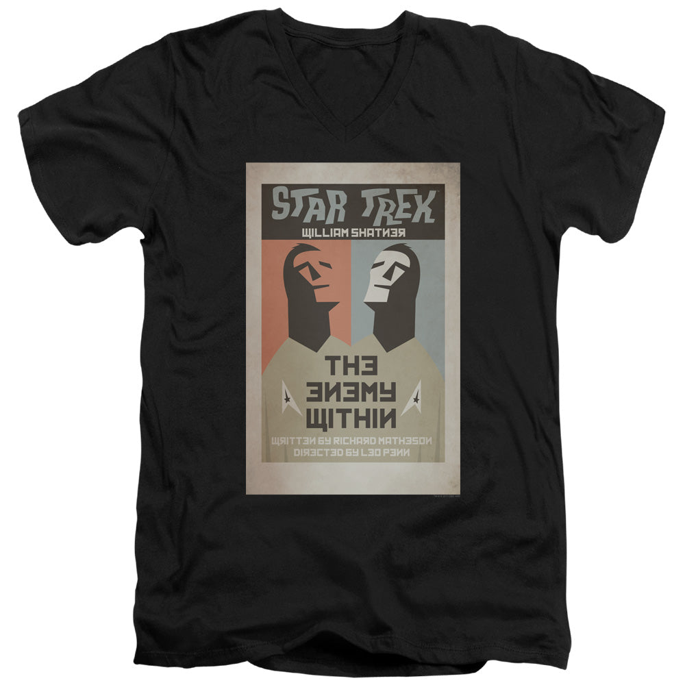 STAR TREK/TOS EPISODE 5 - S/S ADULT V-NECK 30/1 - BLACK