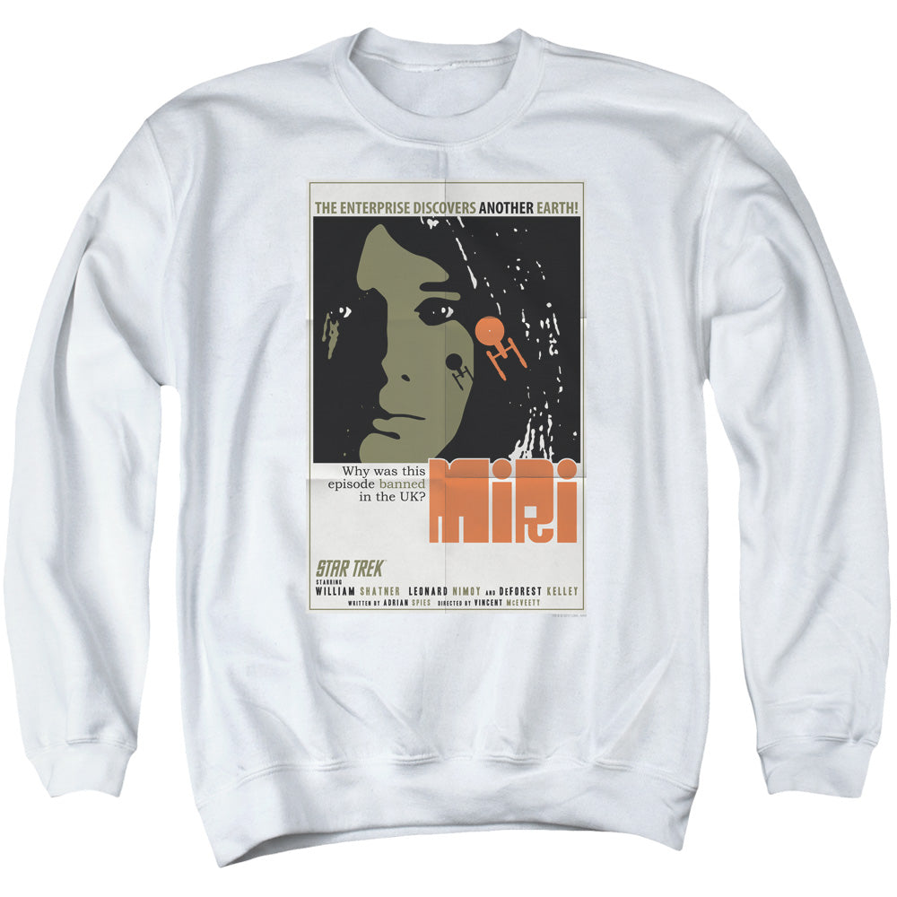 STAR TREK/TOS EPISODE 8 - ADULT CREWNECK SWEATSHIRT - WHITE