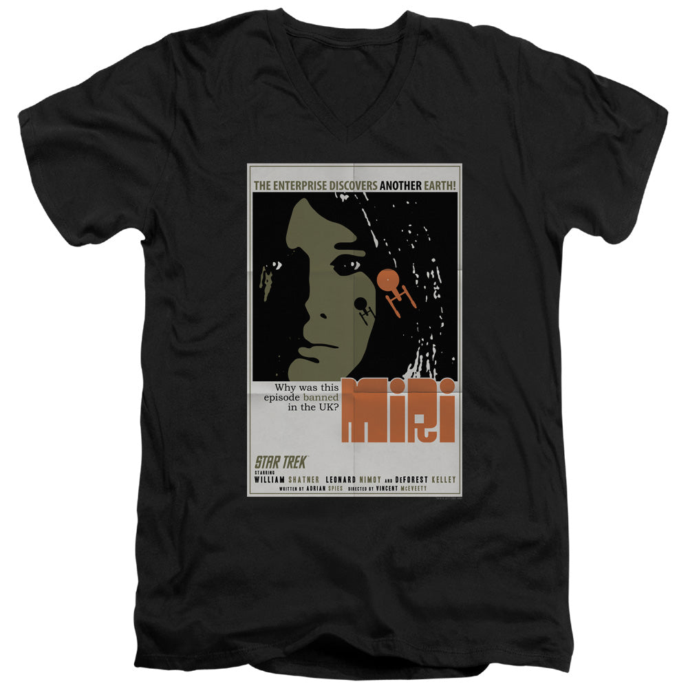 STAR TREK/TOS EPISODE 8 - S/S ADULT V-NECK 30/1 - BLACK