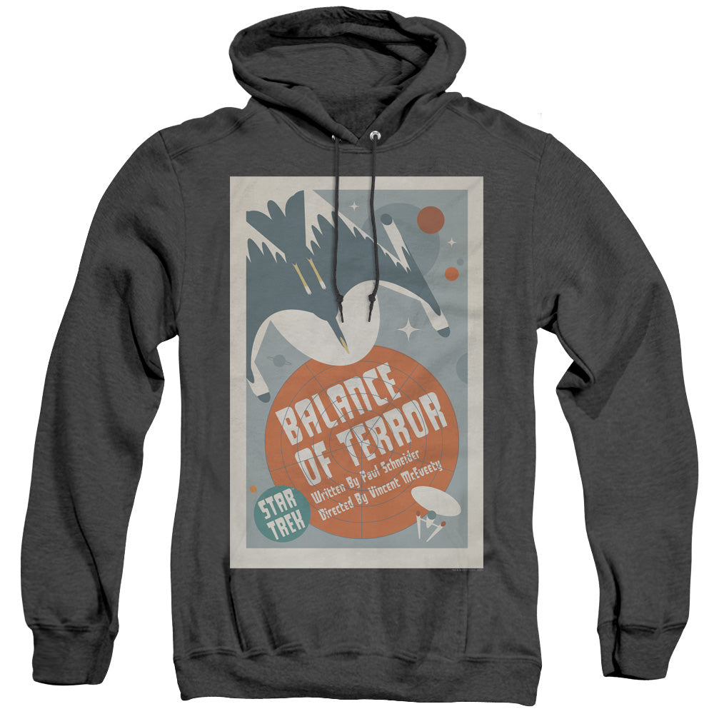 STAR TREK/TOS EPISODE 14 - ADULT HEATHER HOODIE - BLACK