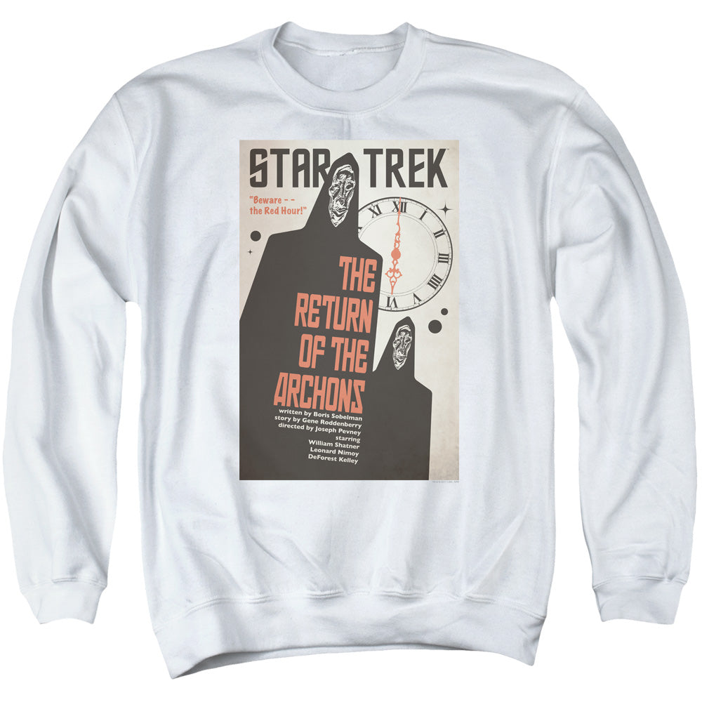 STAR TREK/TOS EPISODE 21 - ADULT CREWNECK SWEATSHIRT - WHITE