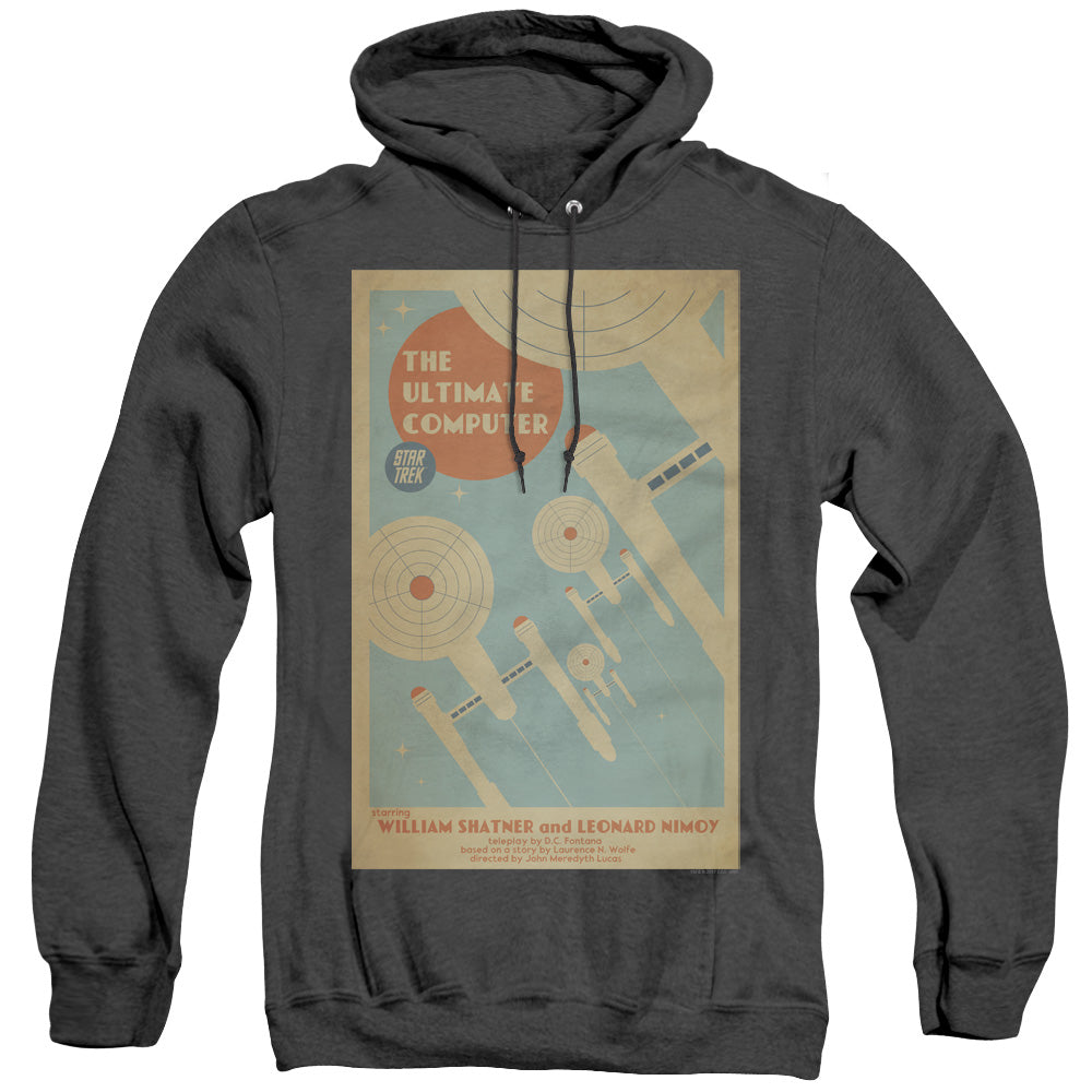 STAR TREK/TOS EPISODE 53 - ADULT HEATHER HOODIE - BLACK