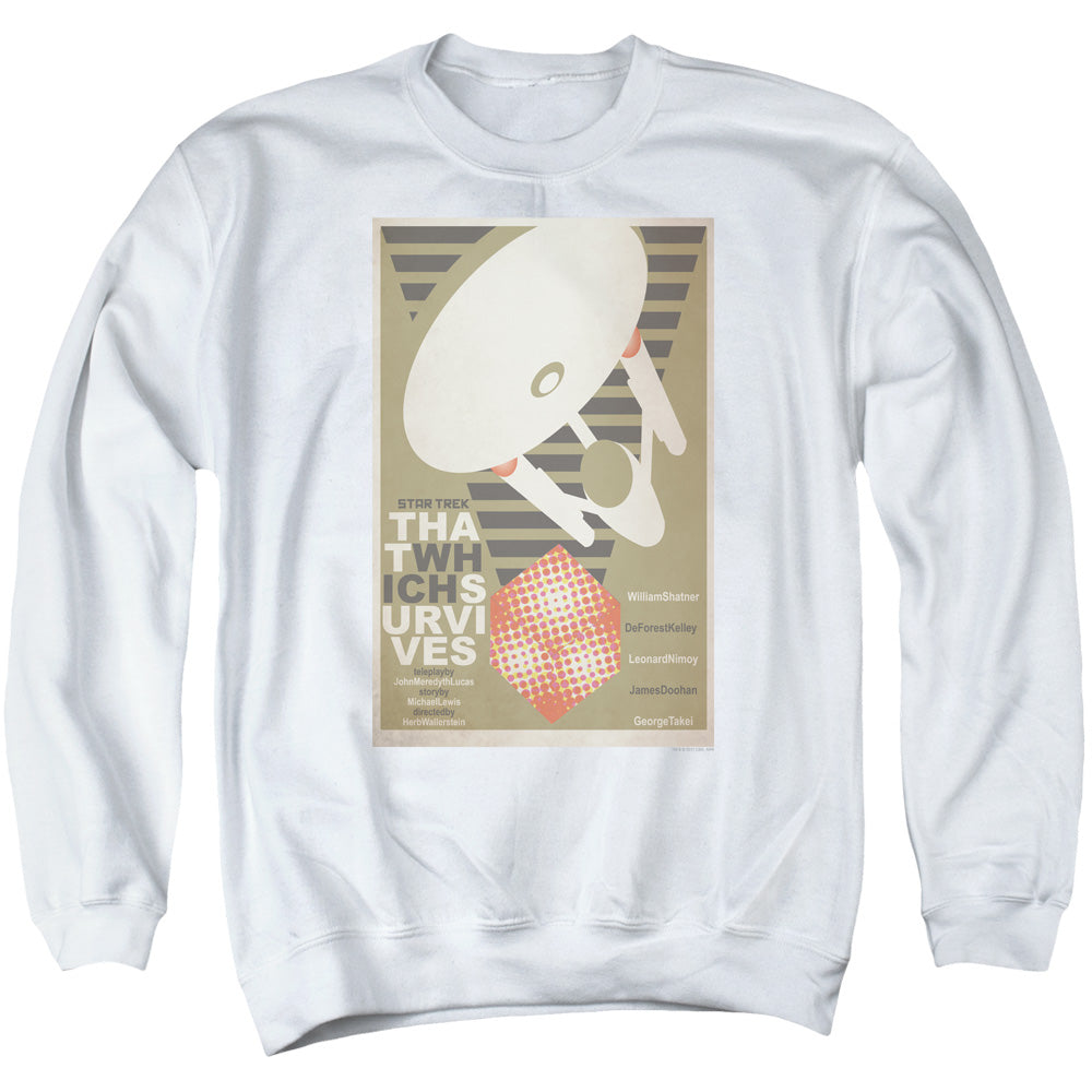 STAR TREK/TOS EPISODE 72 - ADULT CREWNECK SWEATSHIRT - WHITE