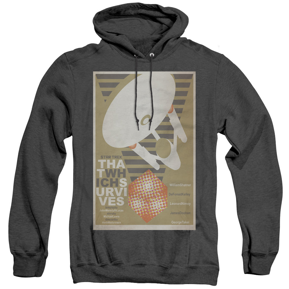 STAR TREK/TOS EPISODE 72 - ADULT HEATHER HOODIE - BLACK