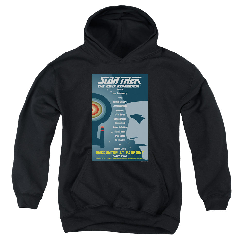 STAR TREK/TNG SEASON 1 EPISODE 2 - YOUTH PULLOVER HOODIE - BLACK