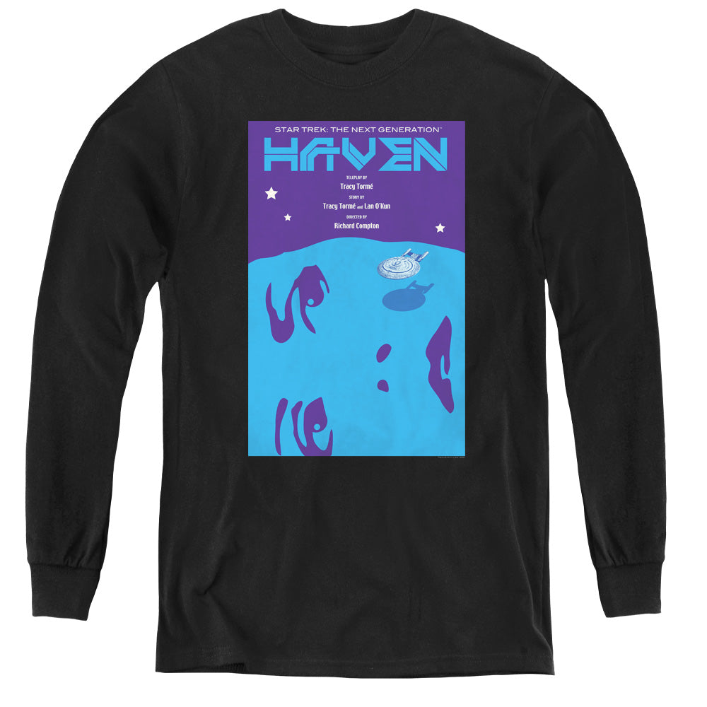 STAR TREK/TNG SEASON 1 EPISODE 11 - YOUTH LONG SLEEVE TEE - BLACK
