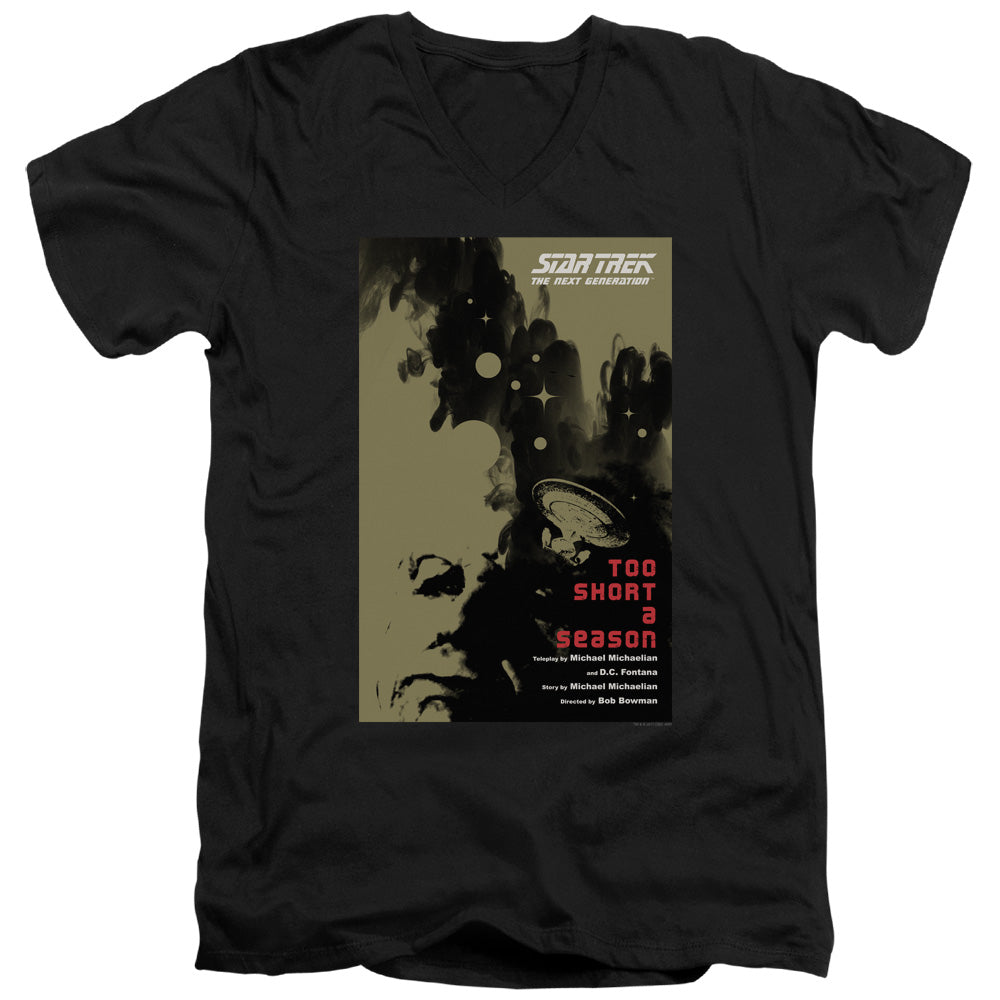 STAR TREK/TNG SEASON 1 EPISODE 16 - S/S ADULT V-NECK 30/1 - BLACK