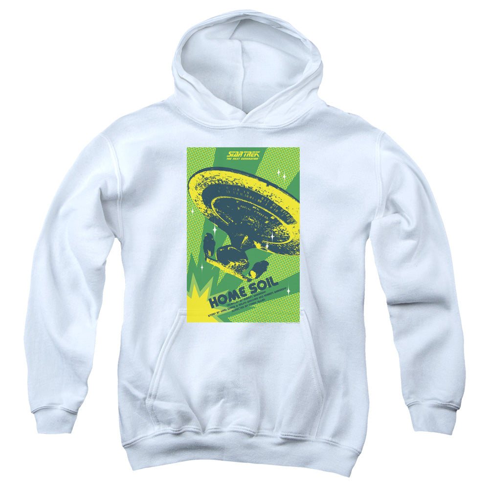 STAR TREK/TNG SEASON 1 EPISODE 18 - YOUTH PULLOVER HOODIE - WHITE